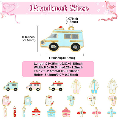 42Pcs 21 Styles Alloy Enamel Charms ENAM-CJ0006-95-1