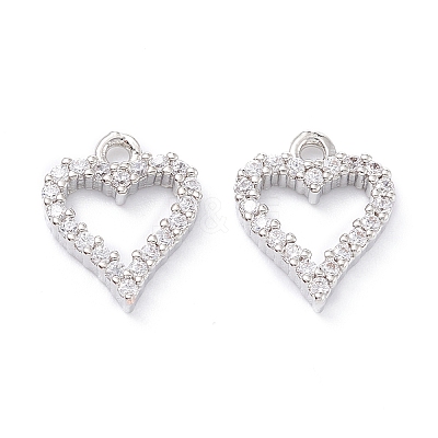 Rack Plating Brass Micro Pave Cubic Zirconia Charms X-ZIRC-C026-08P-1