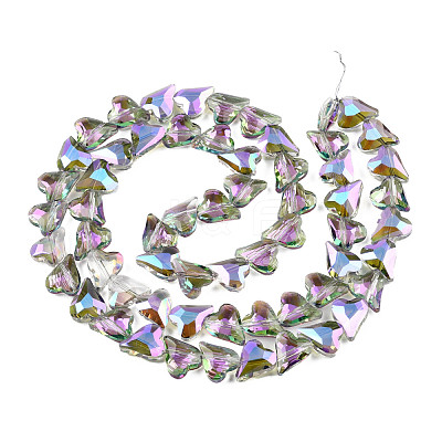 Electroplate Transparent Glass Beads Strands EGLA-N002-44-07-1