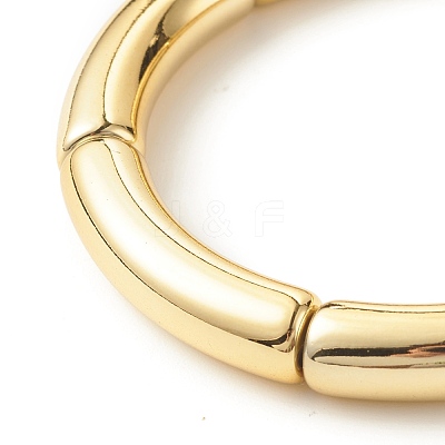 Chunky Acrylic Curved Tube Beaded Stretch Bracelet for Women BJEW-JB07628-1