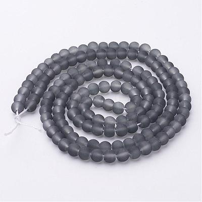 Baking Paint Transparent Glass Bead Strands X-GLAA-S031-6mm-12-1