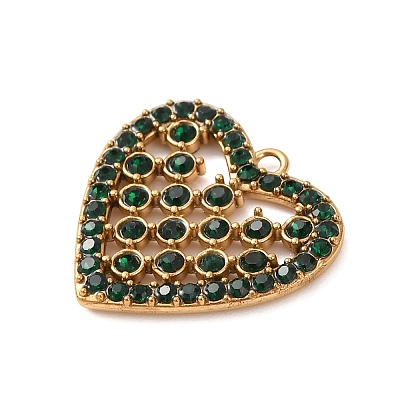304 Stainless Steel Rhinestone Pendants STAS-G385-10G-01-1