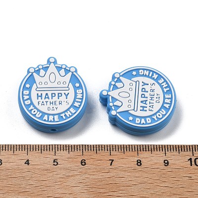 Father's Day Silicone Beads SIL-V006-02E-1