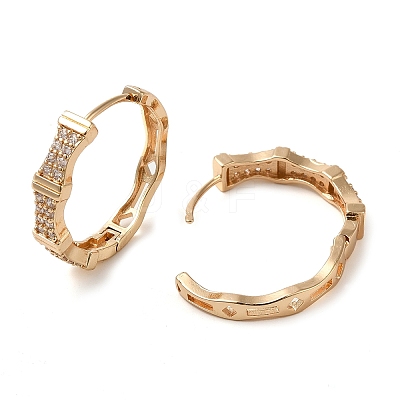 Brass Micro Pave Cubic Zirconia Hoop Earrings EJEW-M238-82KCG-1