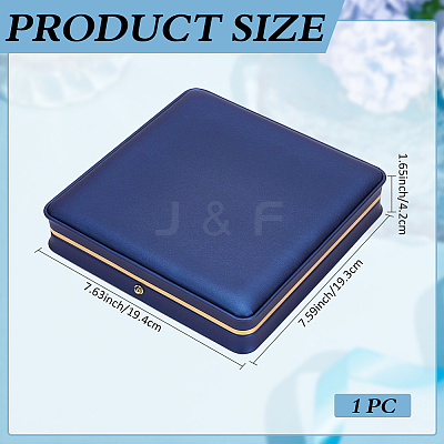 Imitation Leather Pure Color Flip-open Gift Boxes CON-WH0095-238A-03-1
