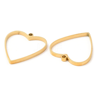 304 Stainless Steel Open Back Bezel Heart Pendants STAS-Z040-03G-1