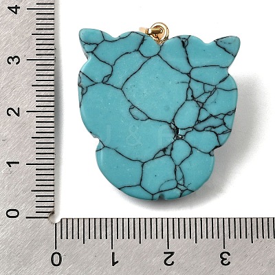 Synthetic Turquoise Pendants G-Z090-02G-06-1
