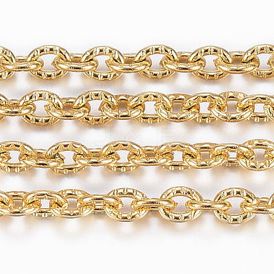 Ion Plating(IP) 304 Stainless Steel Textured Cable Chains CHS-H012-01G-1
