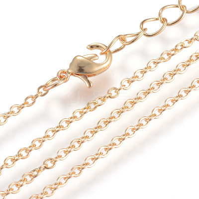 Iron Cable Chains Necklace Making X-MAK-R016-45cm-G-1