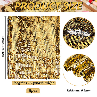 PET Double-sided Flip Sequin Fabric DIY-WH0888-037C-1