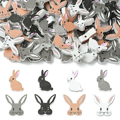 80Pcs 8 Styles Printed Wood Beads WOOD-CJ0002-67-1