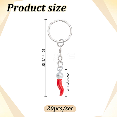 20Pcs Alloy Enamel Keychain KEYC-HY00022-1
