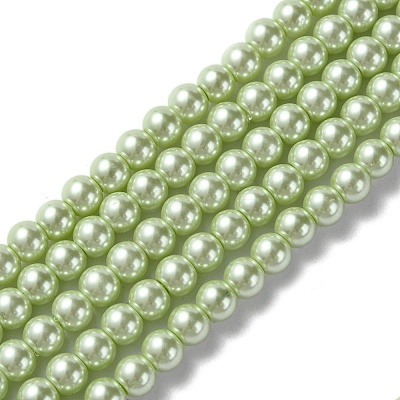Eco-Friendly Dyed Glass Pearl Beads Strands HY-A008-6mm-RB005-1