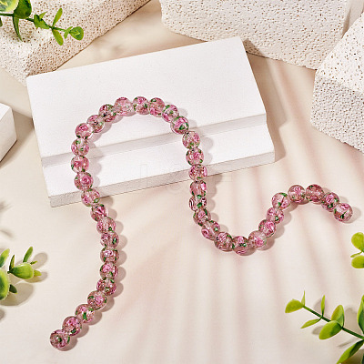 1 Strand Handmade Glod Sand Lampwork Beads Strands LAMP-TA0002-09A-1