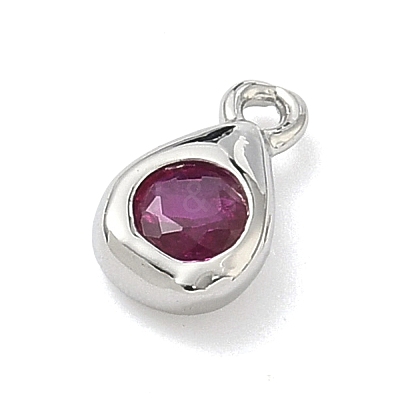 Brass Micro Pave Cubic Zirconia Charms KK-G548-20P-1