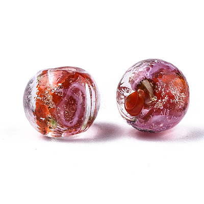 Handmade Gold Sand Lampwork Beads LAMP-S194-001F-1