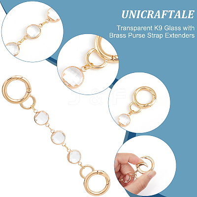 Transparent K9 Glass with Brass Purse Strap Extenders FIND-AB00017-1