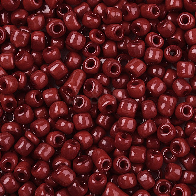 6/0 Opaque Colours Round Glass Seed Beads X-SEED-A010-4mm-45B-1