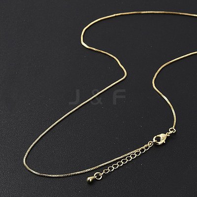 Brass Box Chain Necklaces for Women X-NJEW-D302-42G-1