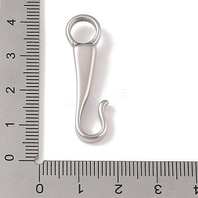 Non-Tarnish 304 Stainless Steel Hook Clasps STAS-C109-12P-1