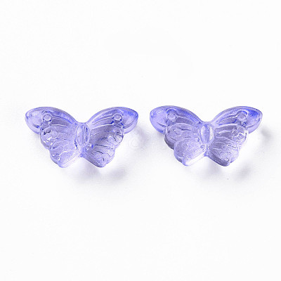 Transparent Spray Painted Glass Beads GLAA-S190-018-1