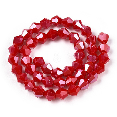 Opaque Solid Color Electroplate Glass Beads Strands EGLA-A039-P6mm-A02-1