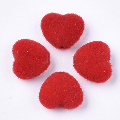 Flocky Acrylic Beads FIND-T046-34-06-1