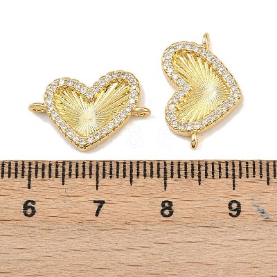 Brass Pave Cubic Zirconia Connector Charms KK-L251-13G-1