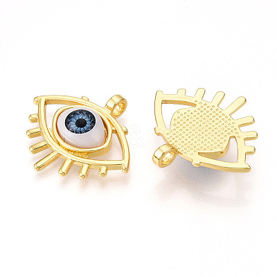 Brass Resin Pendants KK-T070-94-1