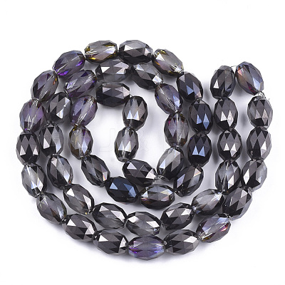 Electroplated Glass Beads Strands X-EGLA-T015-02B-01-1