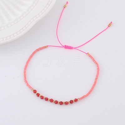 2mm Faceted Natural Tourmaline Beaded Braided Adjustable Bracelets for Women PF2854-2-1