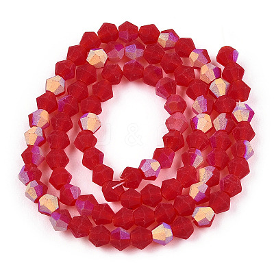 Imitate Austrian Crystal Bicone Frosted Glass Beads Strands LS-EGLA-A039-T4mm-MB14-1