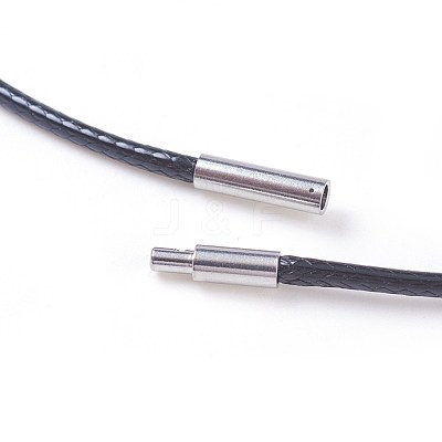 Waxed Polyester Cord Necklace Making MAK-I011-05-A-01-1