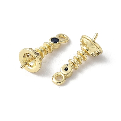 Brass Micro Pave Cubic Zirconia Peg Bails Charms KK-D324-26G-1