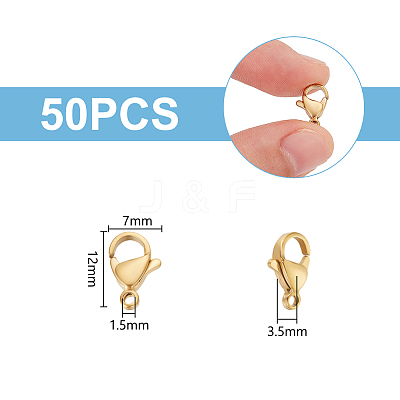 PVD Vacuum Plating 304 Stainless Steel Lobster Claw Clasps STAS-UN0018-95A-G-1