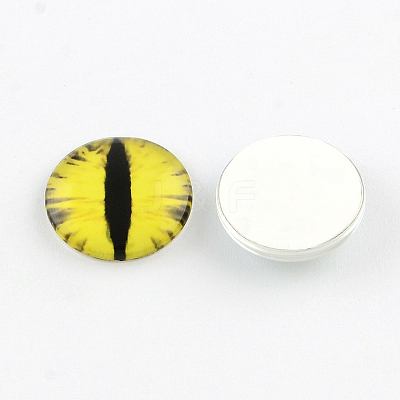 Half Round/Dome Dragon Eye Pattern Glass Flatback Cabochons for DIY Projects X-GGLA-Q037-25mm-30-1