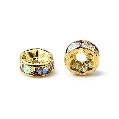 Brass Rhinestone Spacer Beads RB-A014-Z6mm-28G-1
