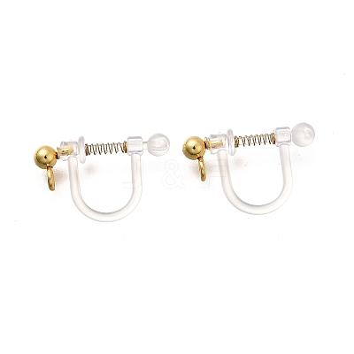 201 Stainless Steel Clip-on Earring Settings STAS-F311-15G-1