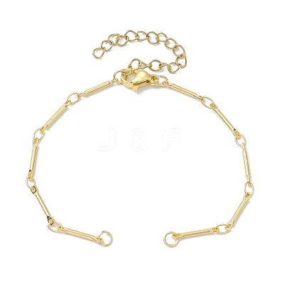 Brass Bar Link Chain Bracelet Making AJEW-JB01219-01-1