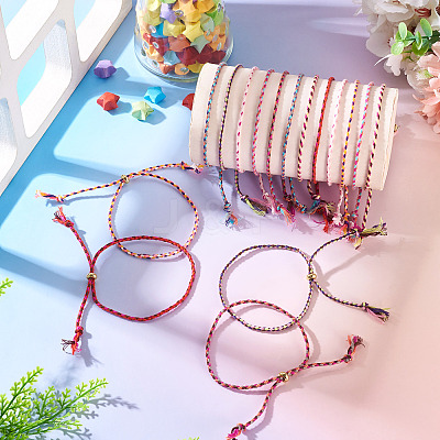 16Pcs 8 Colors Macrame Cotton Cord Slider Bracelets BJEW-TAC0060-1