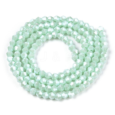 Opaque Solid Color Electroplate Glass Beads Strands LS-EGLA-A039-P2mm-A20-1