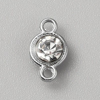 Faceted Glass Flat Round Connector Charms FIND-WH20042-56N-1