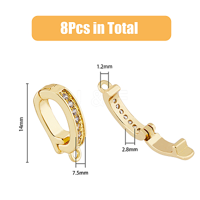 8Pcs Brass Micro Pave Cubic Zirconia Enhancer Shortener Pendant Bails ZIRC-HY0001-10-1