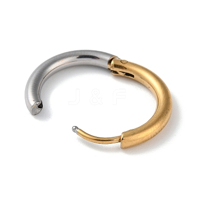 Two Tone 304 Stainless Steel Huggie Hoop Earrings EJEW-P250-01C-1