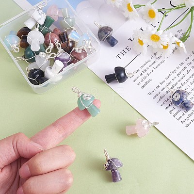 Natural Strawberry Quartz Pendants PALLOY-SW0004-02-1