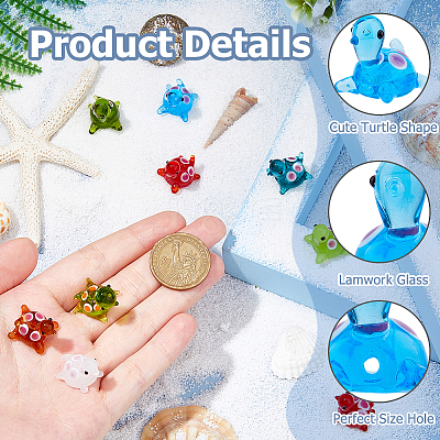 10Pcs 10 Colors Handmade Lampwork Beads LAMP-HS0001-02-1