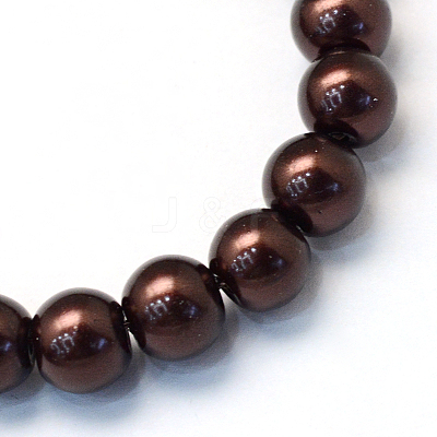 Baking Paint Pearlized Glass Pearl Round Bead Strands X-HY-Q003-4mm-40-1