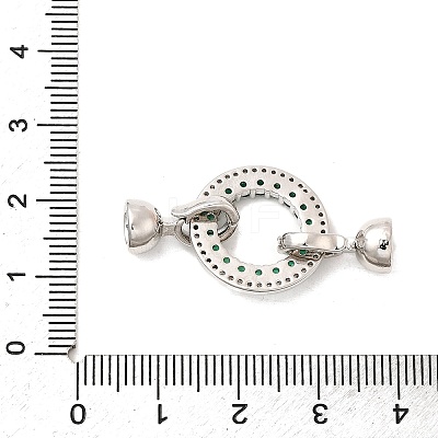 Brass Micro Pave Clear Cubic Zirconia Fold Over Clasps KK-U059-54P-1