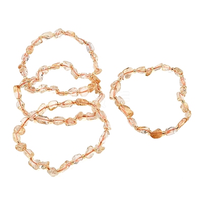 Heated Natural Citrine Beaded Stretch Bracelets GG-CBA05D5-02A-10-1