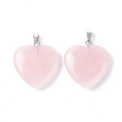 Natural Rose Quartz Pendants X-G-G956-B53-FF-1